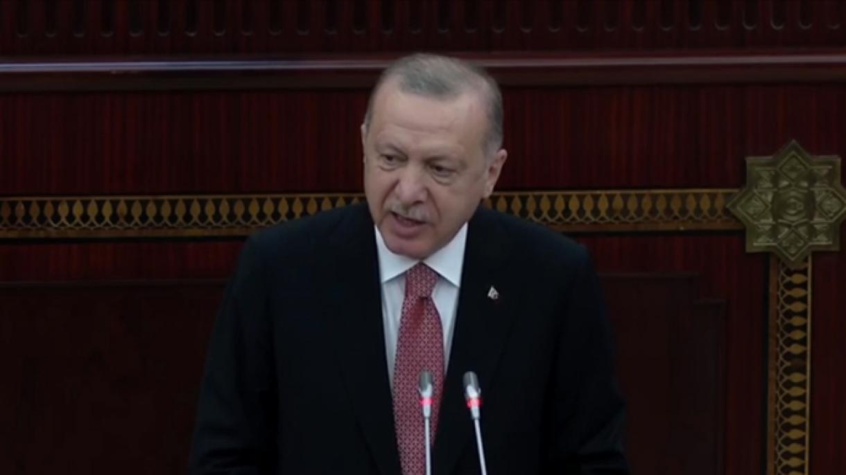 اردوغان در مجلس ملی آذربایجان سخنرانی کرد