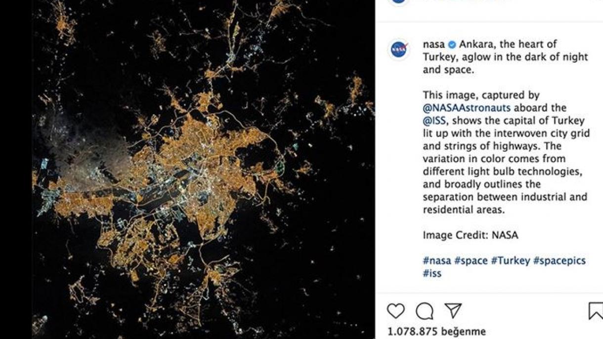 NASA pubblica un'immagine della capitale turca Ankara scattata dagli astronauti