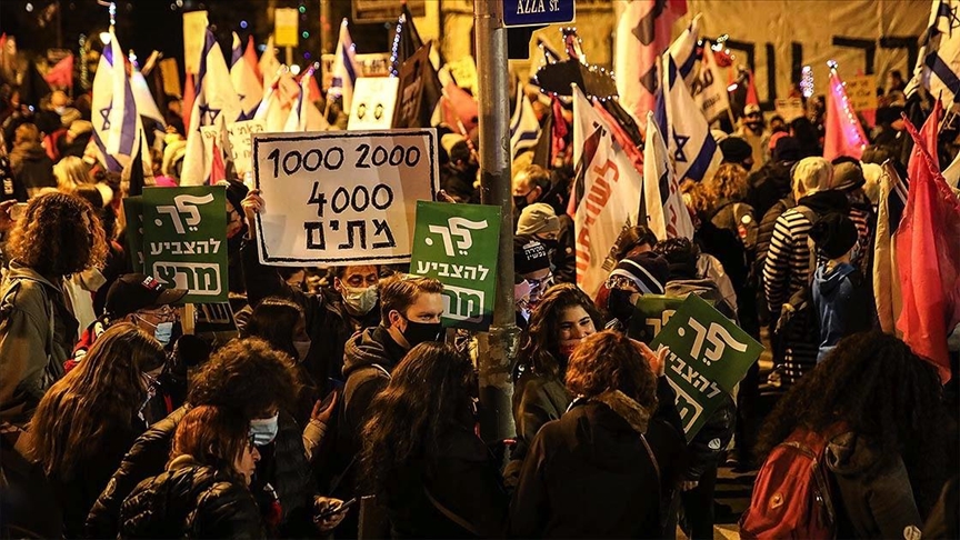 以色列抗议内坦尼亚胡示威游行持续发酵