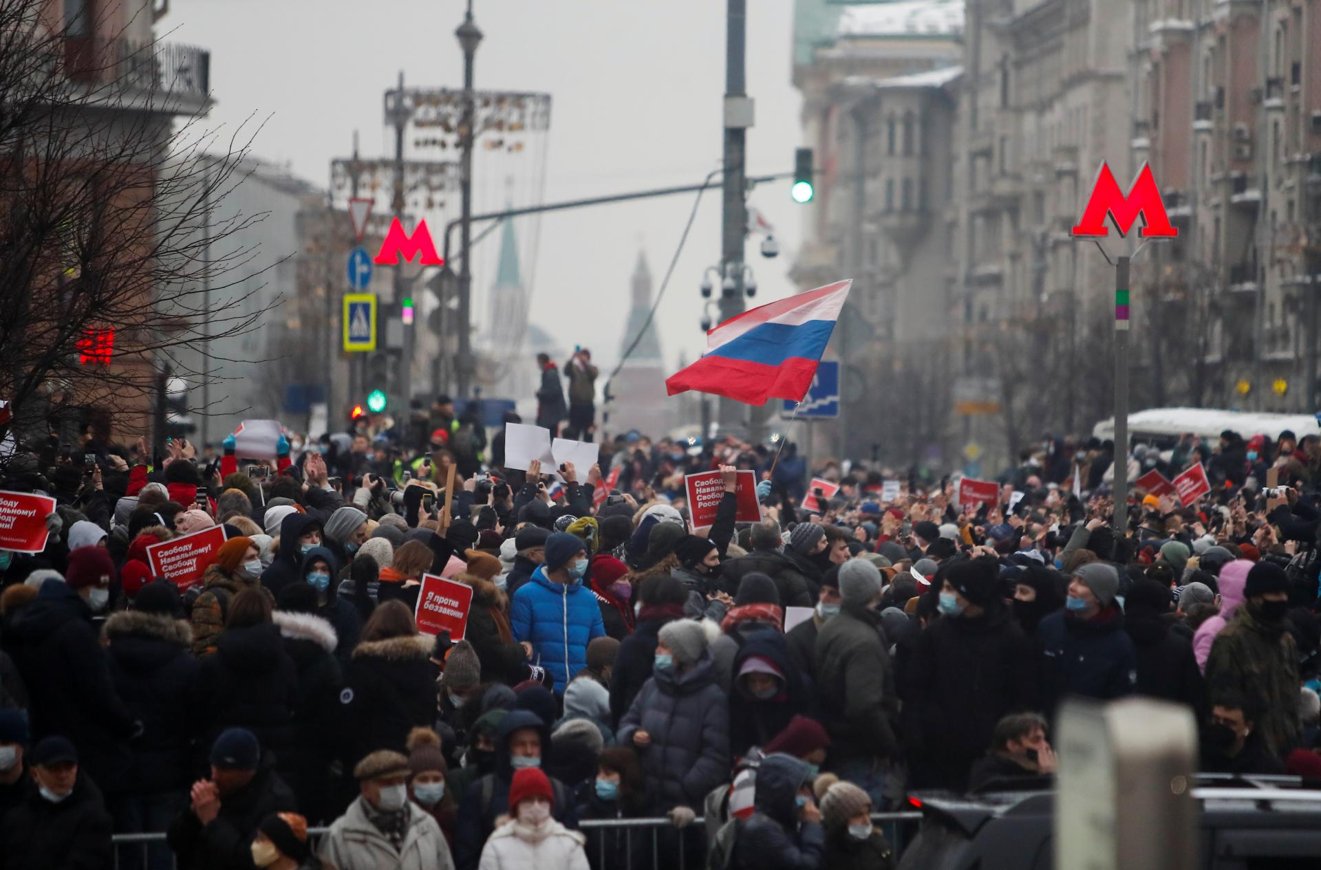 تظاهرات وسیع هواداران ناوالنی در بسیاری از شهرهای روسیه