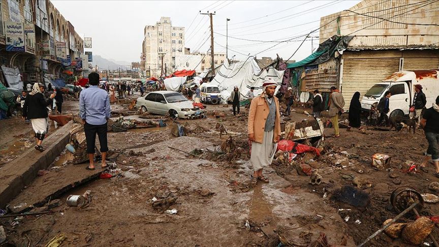 یمن میں شدید بارشوں اور سیلاب سے ہزاروں کنبے متاثر