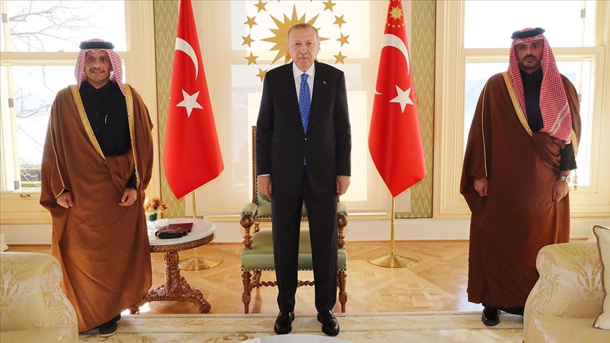 اردوغان وزیر خارجه قطر را به حضور پذیرفت
