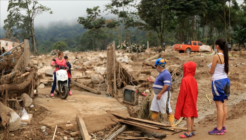 بارندگی شدید و جاری شدن سیل در کولمبیا