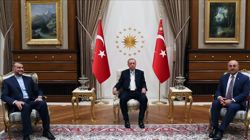 دیدار رئیس جمهور ترکیه با وزیر امور خارجه ایران در آنکارا