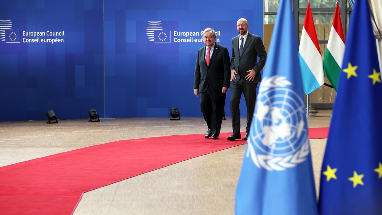 یورپی یونین  اور اقوام متحدہ  کا عالمی مسائل پر مل کر کام کرنے کے عزم پر زور