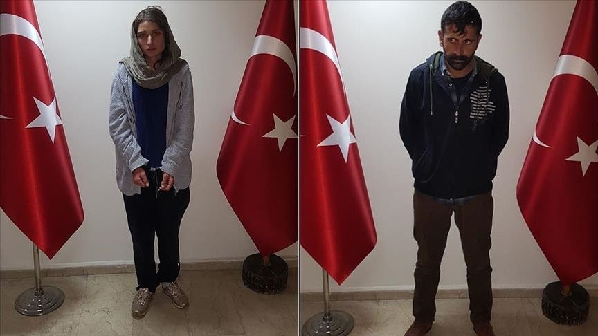 دو تروریست پ.ک.ک/ک.ج.ک پس از دستگیری در شمال عراق به ترکیه منتقل شدند.