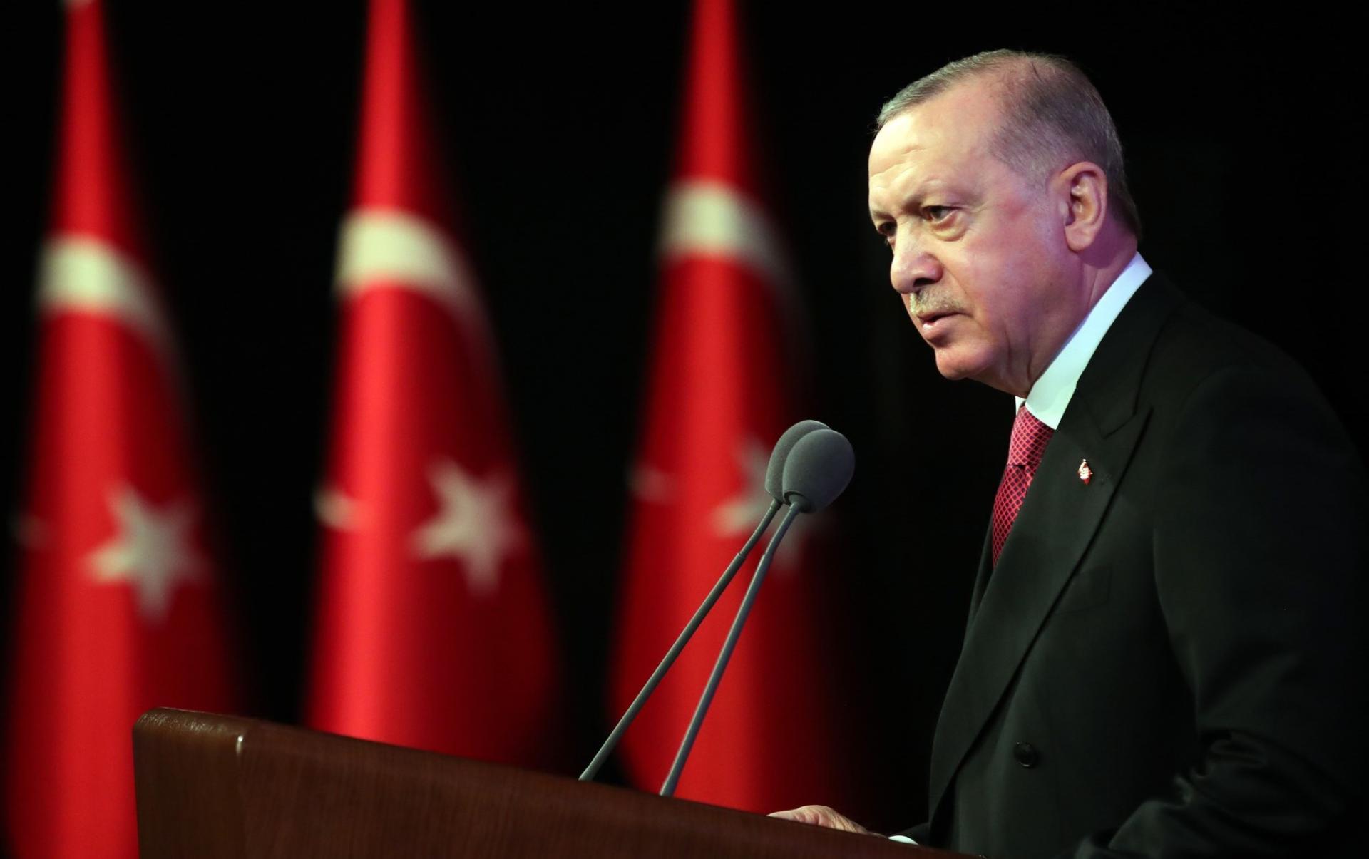 Эрдоган : "Тең укуктуу эки мамлекеттүү  чечүүчү жолду жактайбыз"