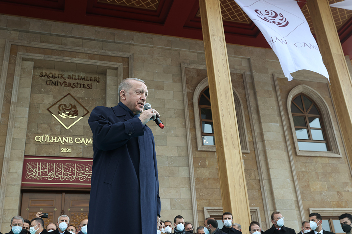 حضور اردوغان در مراسم افتتاح مسجد گلحانه در آنکارا