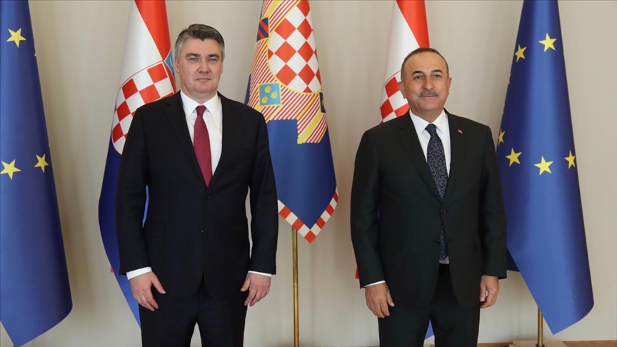 恰乌什欧卢出访克罗地亚受到总统米拉诺维奇接见