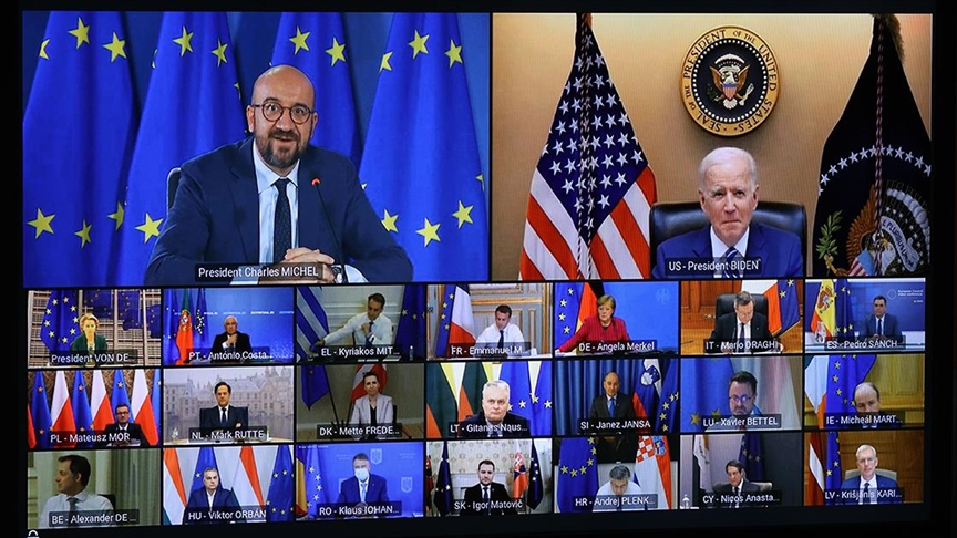 کنفرانس ویدئویی بایدن با رهبران کشورهای اتحادیه اروپا