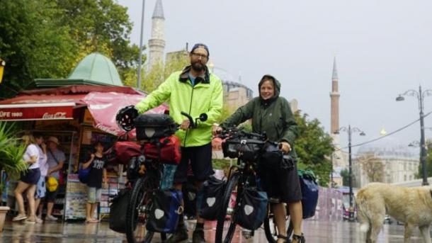 自転車で世界を旅するドイツ人、イスタンブールからトルコの旅をスタート