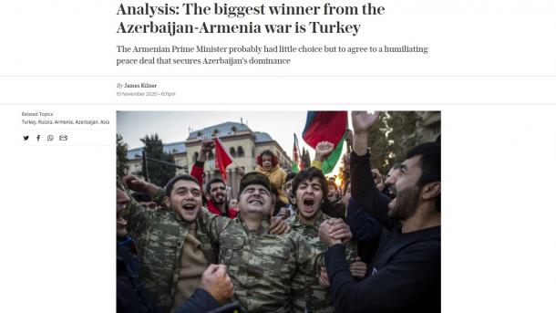 “The Telegraph”: Fituesja më e madhe nga lufta Azerbajxhan-Armeni është Turqia | TRT  Shqip