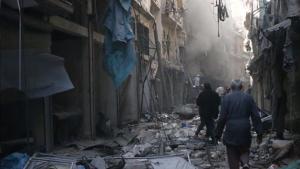 Los ataques de la aviación siria han dejado la ciudad de Alepo desolada