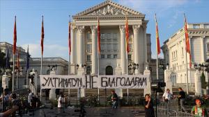 Протести в Скопие срещу плана на Макрон...