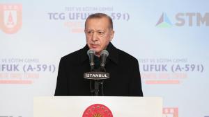 Erdogan mori pjesë në ceremoninë e vënies në shërbim të anijes turke të inteligjencës “TCG Ufuk”