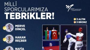 Ərdoğan Bakıda taekvondo üzrə dünya çempionatında medal qazanan milli idmançıları təbrik edib