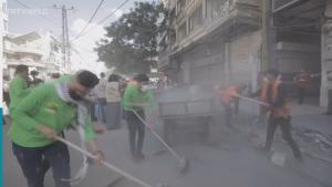 Gázában törmelék eltávolítási munkák