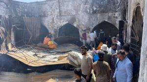آتش‌سوزی در کاروانسرای عثمانی در کرکوک عراق