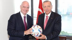 اردوغان در نیویورک رئیس فیفا را بحضور پذیرفت
