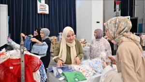 برپایی بازارچه خیریه برای غزه در شهر بورسا
