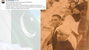 صدرنے بانی پاکستان قائداعظم محمد علی جناح اور علامہ محمد اقبال کی ایک تاریخی اورنایاب تصویر شیئر کی