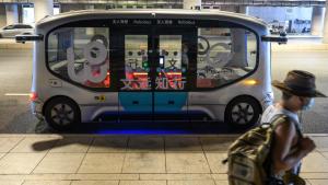 Se prueban los autobuses no tripulados en Guangzhou, el centro de la provincia de Guangdong en China