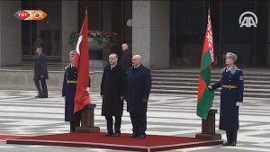 Prezident Erdogan Belarusda resmi dabara bilen garşylandy