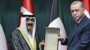 Presidente Erdogan recebeu o Emir do Kuwait Es-Sabah no Complexo Presidencial