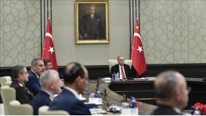 نشست شورای امنیت ملی تورکیه در مجمتع کاخ ریاست جمهوری در انقره برگزارشد