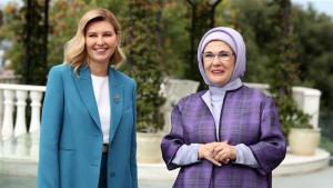 دیدار اولنا زلنسکا با امینه اردوغان در استانبول