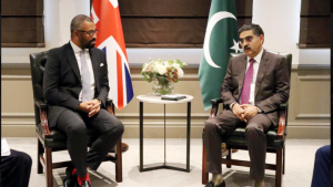 نگراں وزیراعظم انوارالحق کاکڑ سےبرطانیہ کےوزیر خارجہ جیمز کلیورلی کی ملاقات