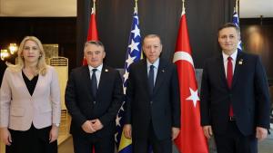 رئیس جمهور ترکیه با اعضای شورای ریاست جمهوری بوسنی و هرزگوین دیدار کرد