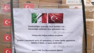 Турските въоръжени сили изпратиха помощи от медикаменти за Италия и Испания...
