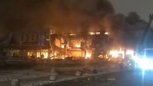 Moskvada ticarət mərkəzində baş verən yanğın nəticəsində 1 nəfər ölüb