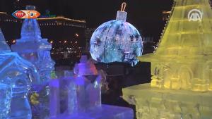 莫斯科冰雕吸引大批游客