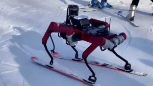 En China fue producido el robot que puede esquiar