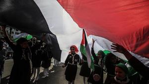 راهپیمایی چهل و هفتمین سالگرد «روز زمین» در غزه