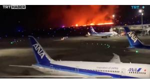 Avião japonês incendiou-se