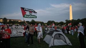 هزاران نفر در اعتراض به حمایت آمریکا از اسرائیل مقابل کاخ سفید تظاهرات کردند