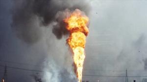 آتش‌سوزی در کویت بعلت نشت چاه نفت