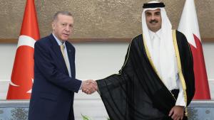 دیدار اردوغان با امیر قطر در دوحه