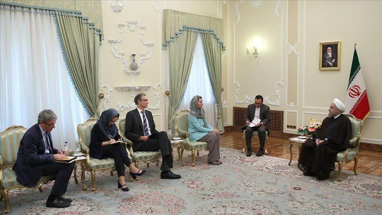 دیدار روحانی با مسئول سیاست‌خارجی اتحادیه اروپا در تهران
