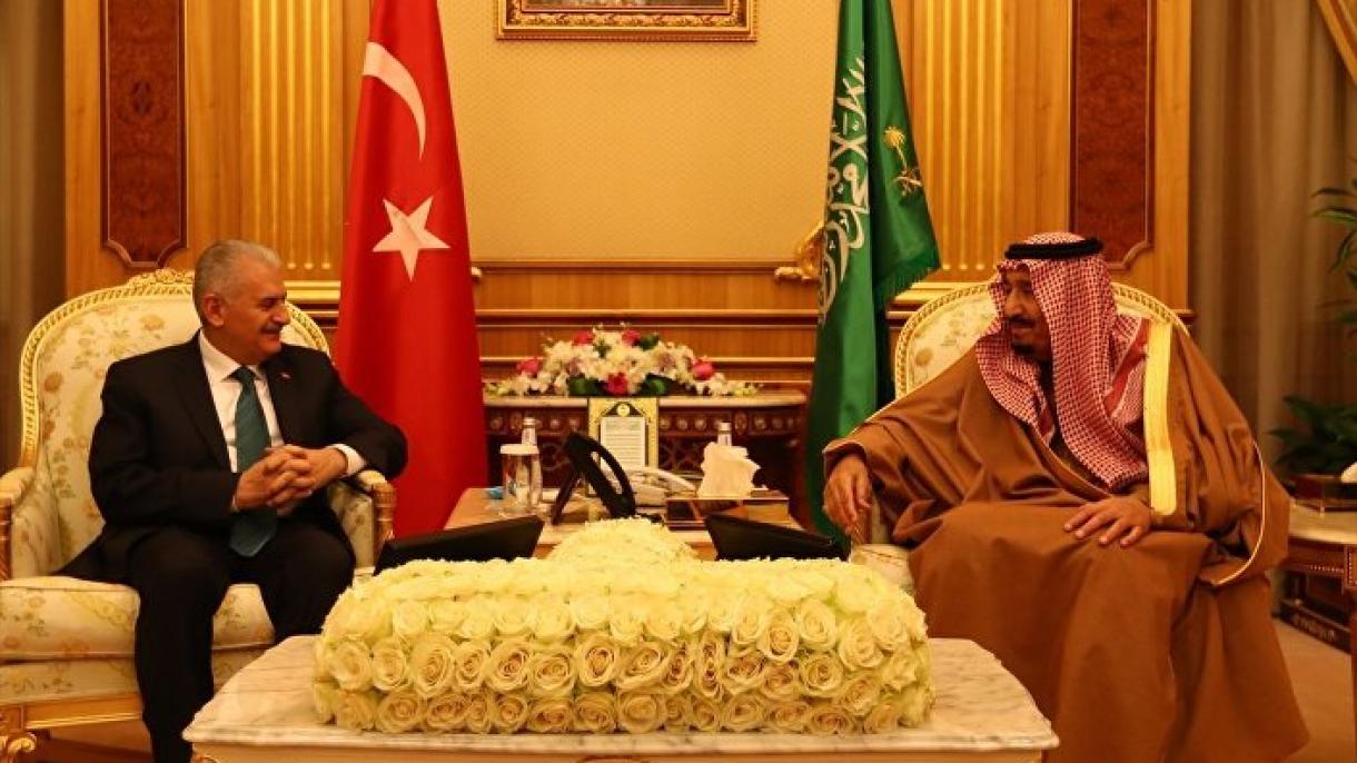 وزیر اعظم بن علی یلدرم کی سعودی عرب کے فرمانروا شاہ سلمان سے ملاقات