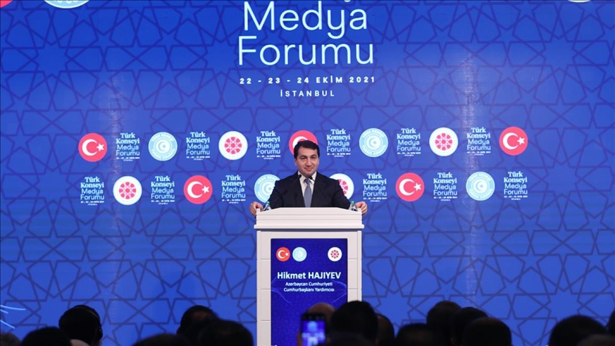 حاجی‌یف: در جنگ قره‌باغ رسانه‌های ترکیه در بازتاب صدای آذربایجان به جهانیان نقش مهمی را ایفا کردند