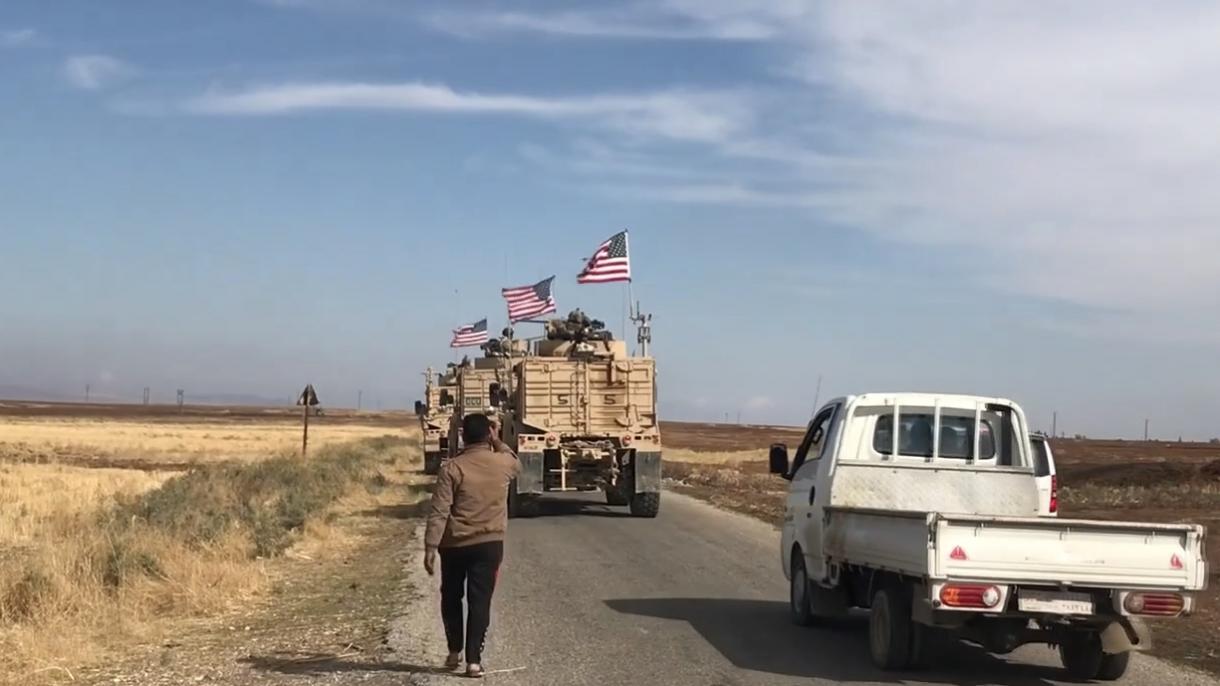 همراهی اعضای سازمان تروریستی ی پ گ / پ ک ک با سربازان امریکایی در شمال سوریه