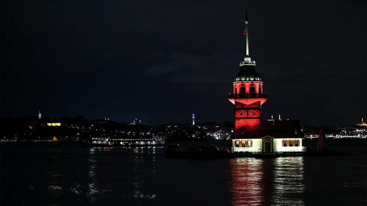 Istanbulning ramziga aylangan binolari, ayollarning kelajagi uchun to‘q sariq rangi bilan bezaldi