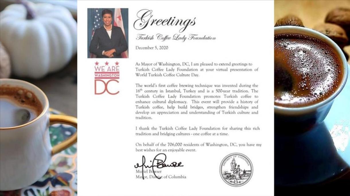 La alcaldesa de Washington reconoce el 5 de diciembre como “Día Mundial del Café Turco”