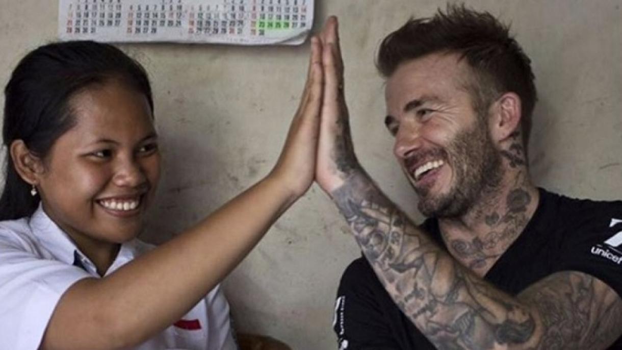 Beckham visita Indonesia como embajador de buena voluntad de UNICEF