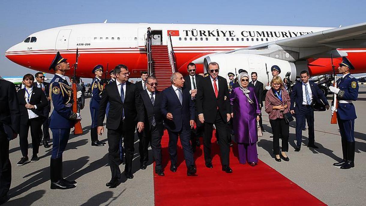 رئیس جمهور ترکیه وارد پایتخت آذربایجان شد