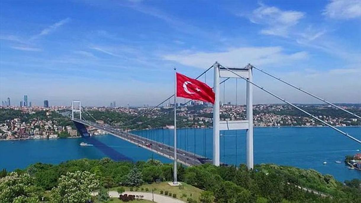 伊斯坦布尔两大桥黄装亮相